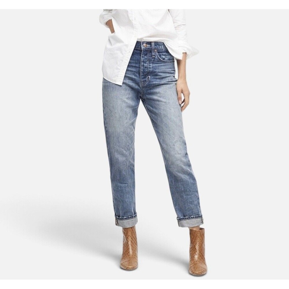 NWT J. Crew Slouchy Boyfriend Jeans 100% Cotton Blue Denim Size 32T NEW $128